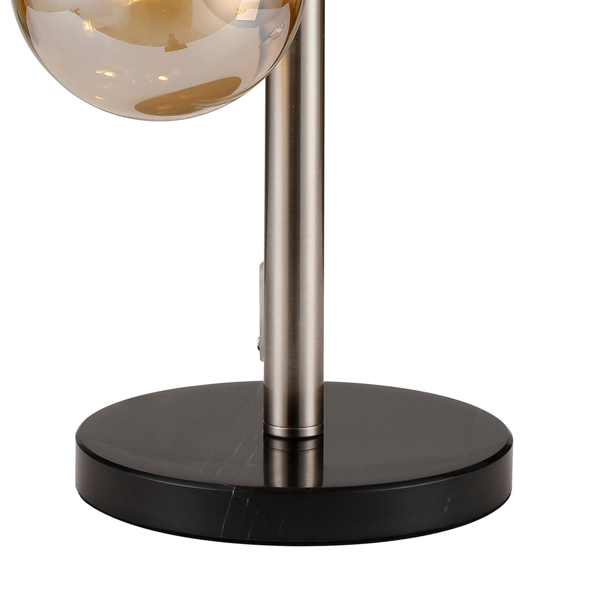 Shute 4lt Table Lamp in Satin Nickel & Amber Plated Glass