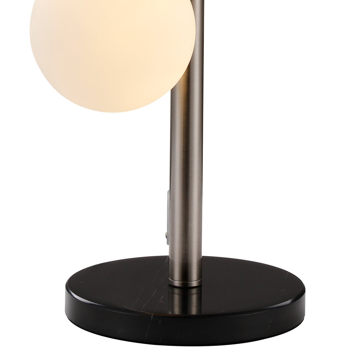 Shute 4lt Table Lamp in Satin Nickel & Opal Glass