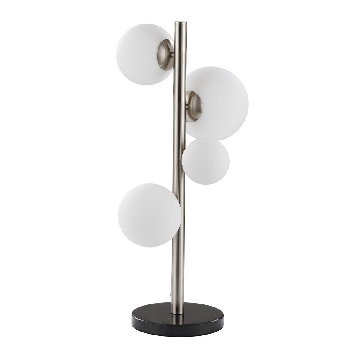 Shute 4lt Table Lamp in Satin Nickel & Opal Glass