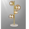 Shute 4lt Table Lamp in Satin Gold & Amber Plated Glass