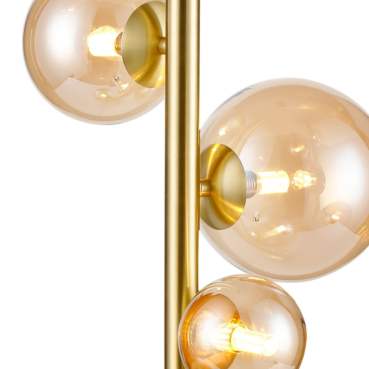 Shute 4lt Table Lamp in Satin Gold & Amber Plated Glass