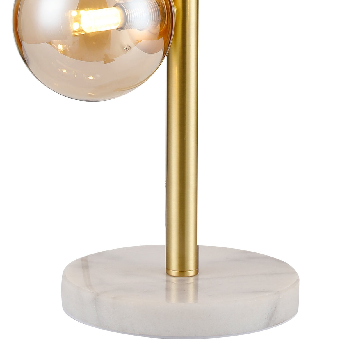 Shute 4lt Table Lamp in Satin Gold & Amber Plated Glass