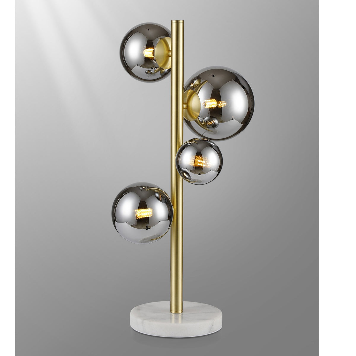 Shute 4lt Table Lamp Satin & Chrome Plated Glass