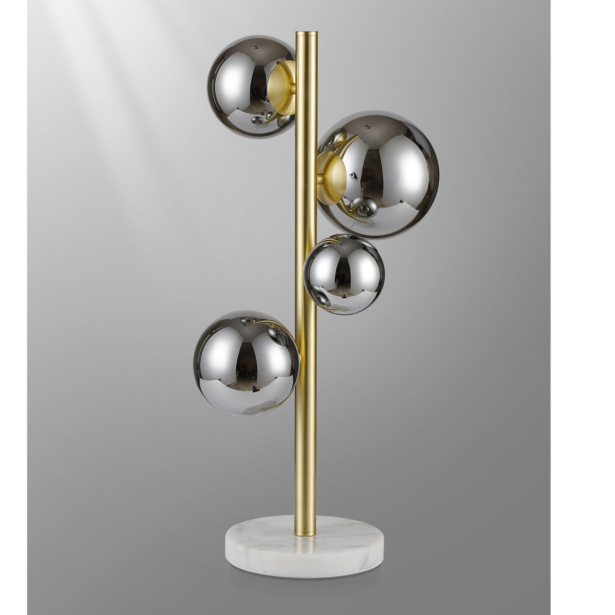 Shute 4lt Table Lamp in Satin Gold & Chrome Plated Glass