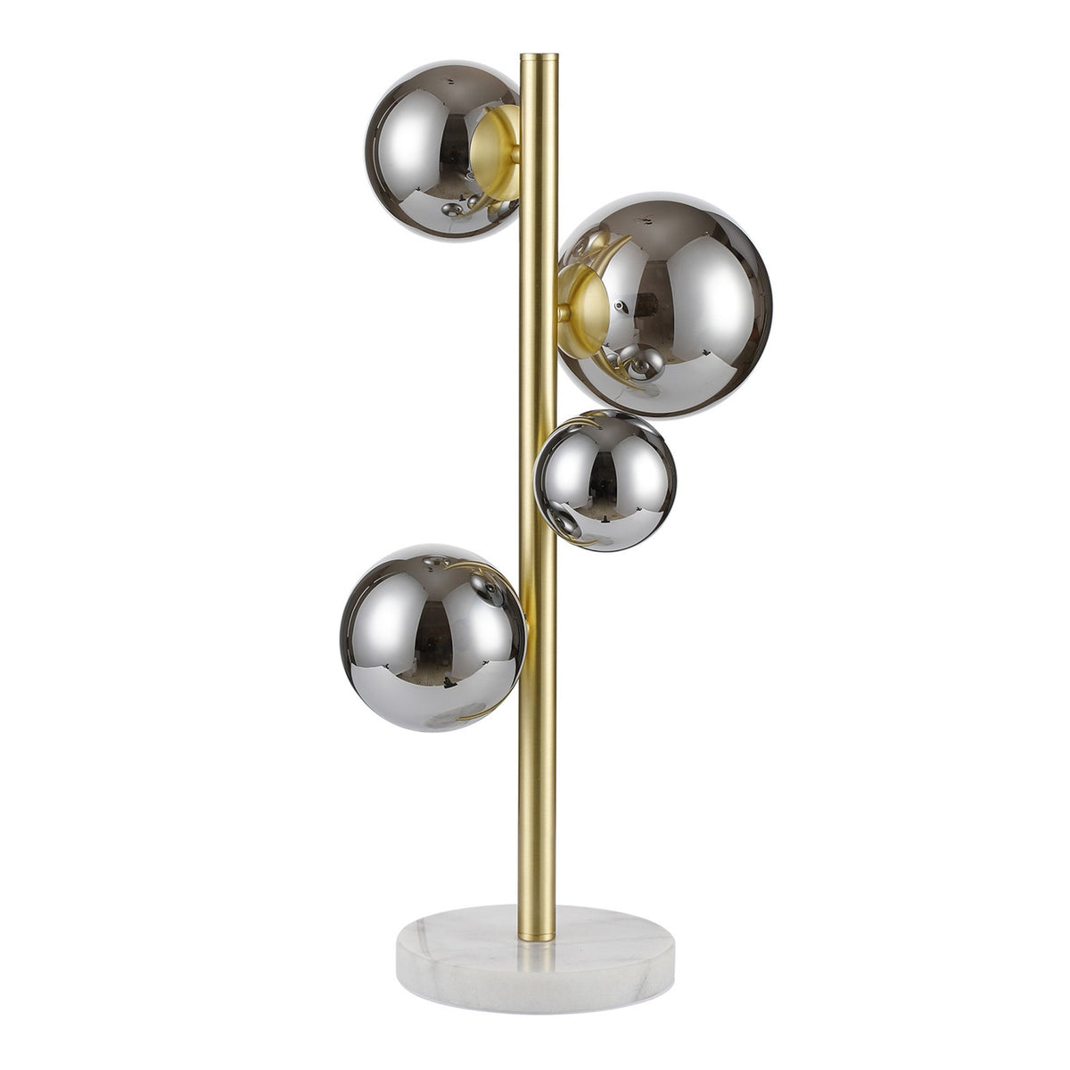 Lumiere Shute 4lt Table Lamp in Satin Gold & Chrome Plated Glass