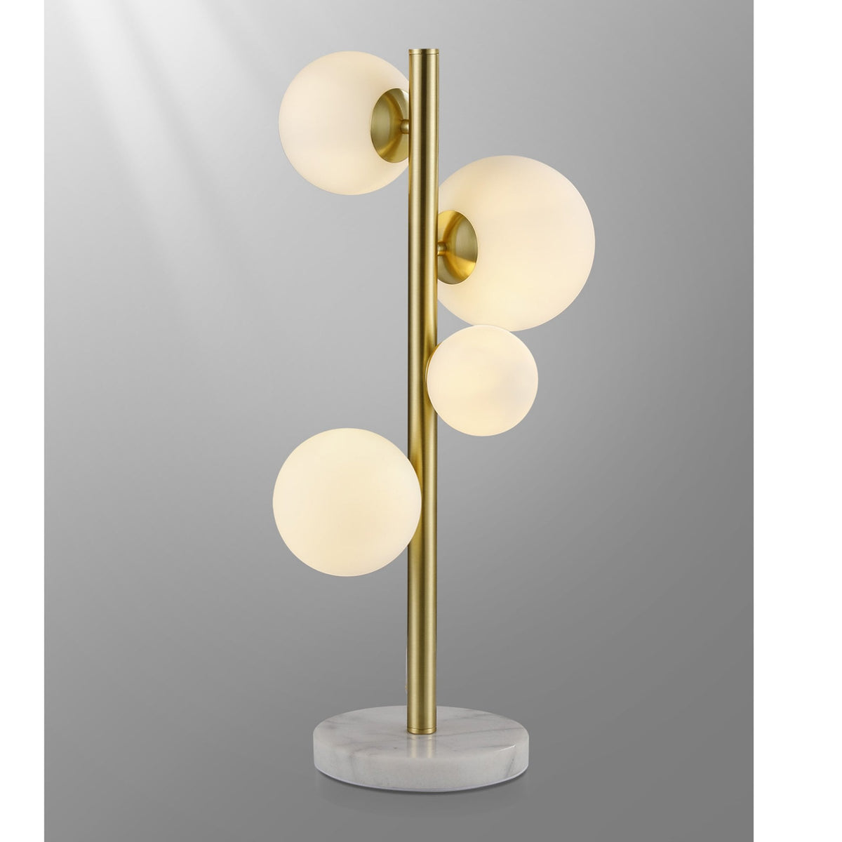 Shute 4lt Table Lamp in Satin Gold & Opal Glass