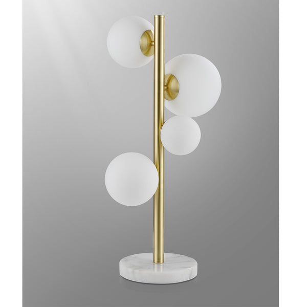 Shute 4lt Table Lamp in Satin Gold & Opal Glass