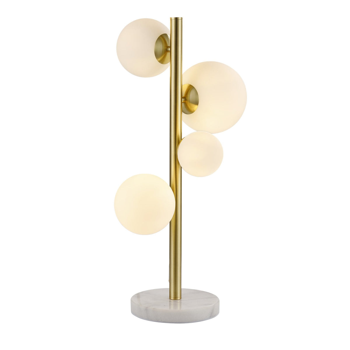 Shute 4lt Table Lamp in Satin Gold & Opal Glass