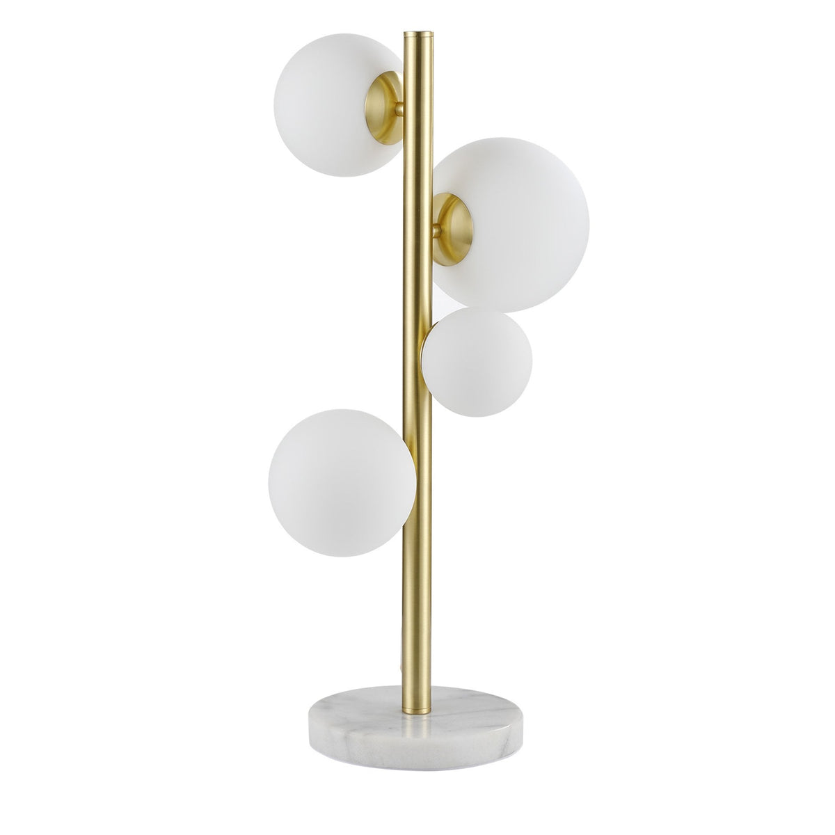 Shute 4lt Table Lamp in Satin Gold & Opal Glass