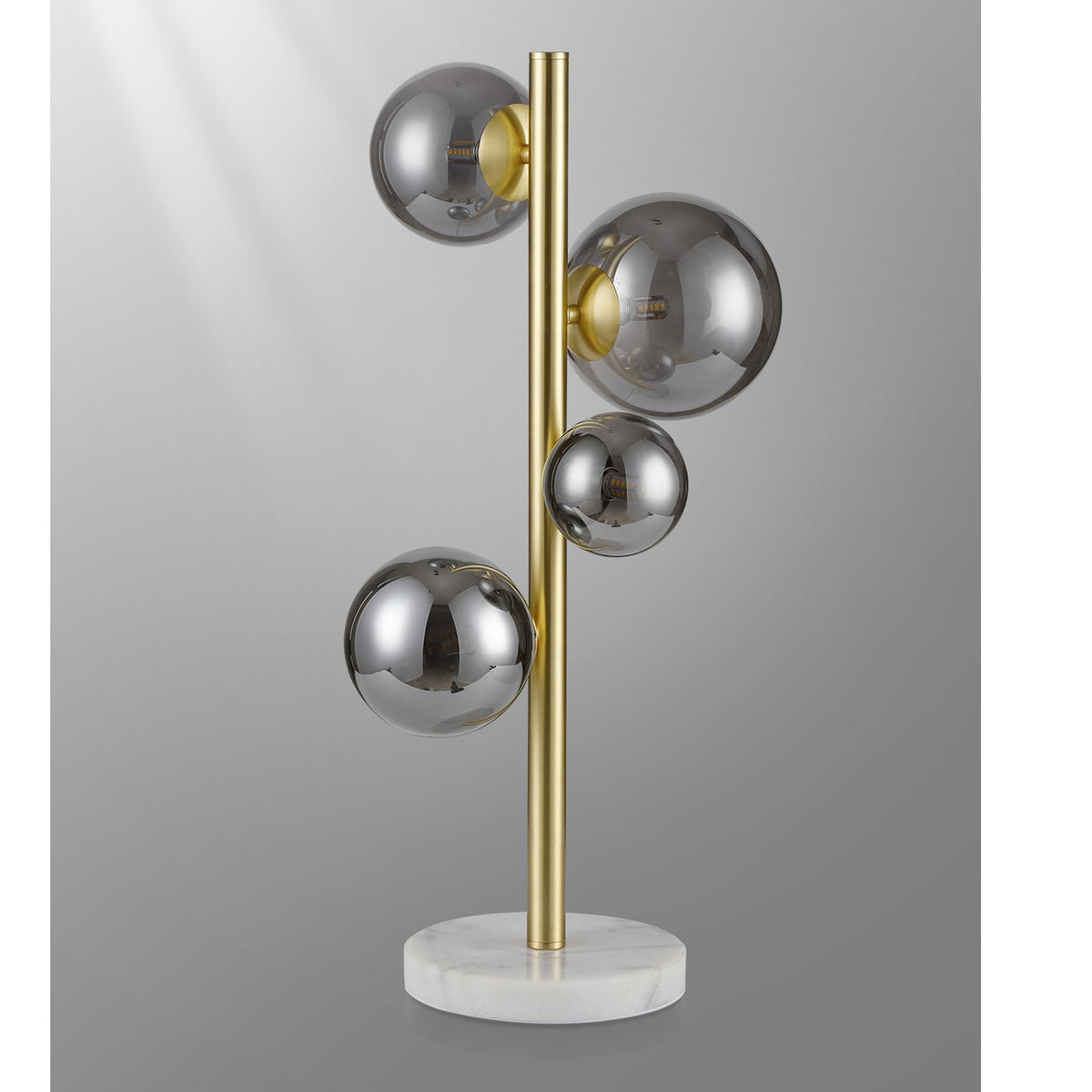 Shute 4lt Table Lamp in Satin Gold & Smoked Plated Glass