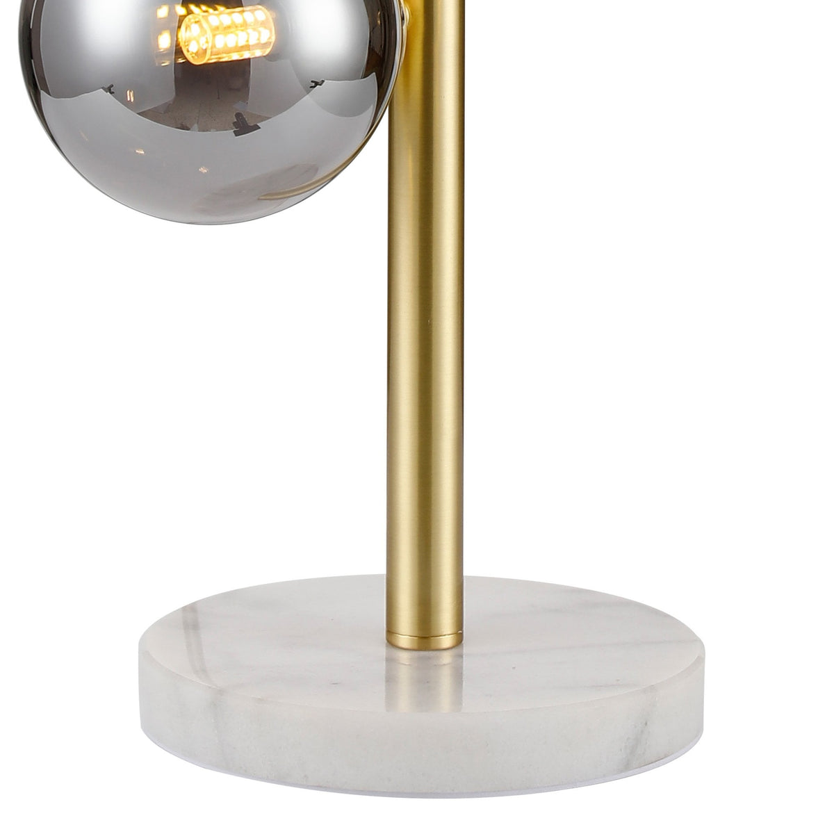 Shute 4lt Table Lamp in Satin Gold & Smoked Plated Glass