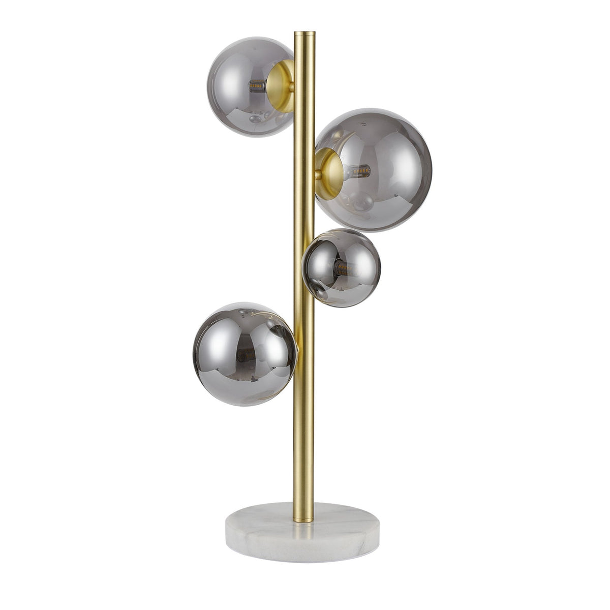 Shute 4lt Table Lamp in Satin Gold & Smoked Plated Glass