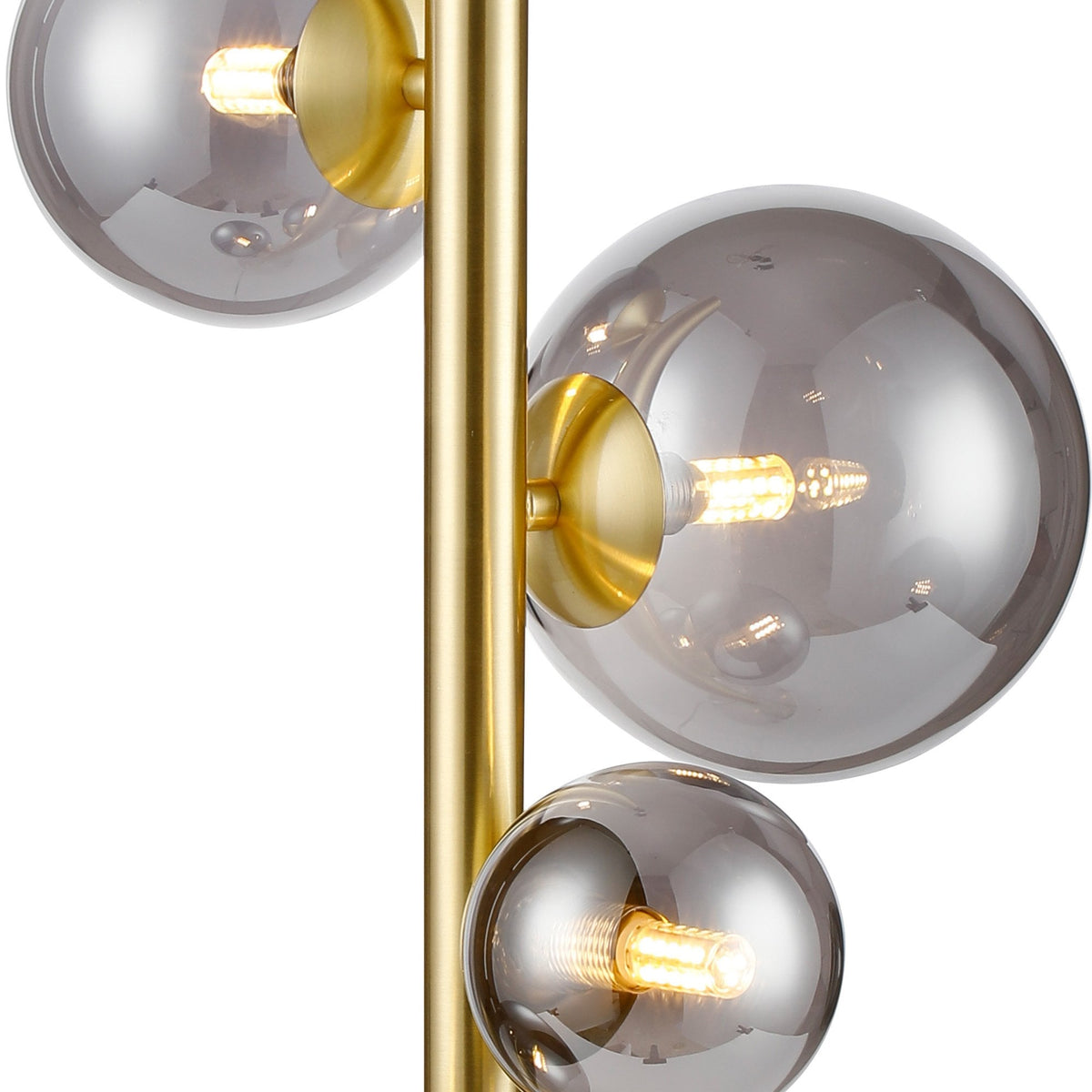Shute 4lt Table Lamp in Satin Gold & Smoked Plated Glass
