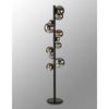 Shute 11lt Floor Lamp in Satin Black & Chrome Plated Glass