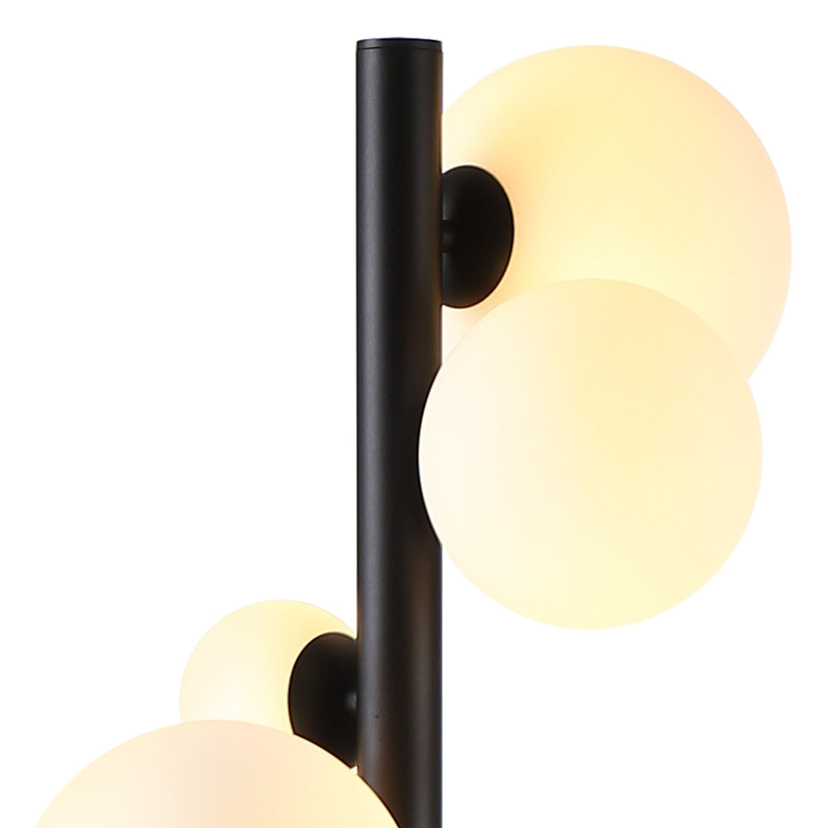 Shute 11lt Floor Lamp in Satin Black & Opal Glass