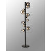 Shute 11lt Floor Lamp in Satin Black & Smoked Plated Glass