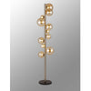 Shute 11lt Floor Lamp in Satin Nickel & Amber Plated Glass