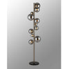 Shute 11lt Floor Lamp in Satin Nickel & Chrome Plated Glass