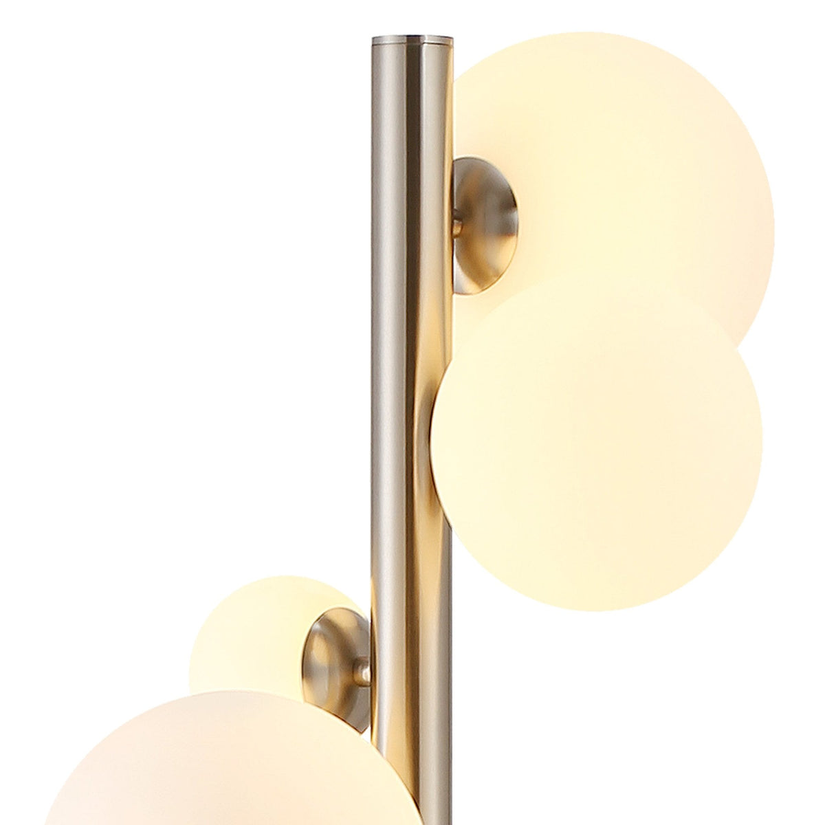 Shute 11lt Floor Lamp in Satin Nickel & Opal Glass