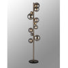 Shute 11lt Floor Lamp in Satin Nickel & Smoked Plated Glass