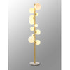 Shute 11lt Floor Lamp in Satin Gold & Opal Glass