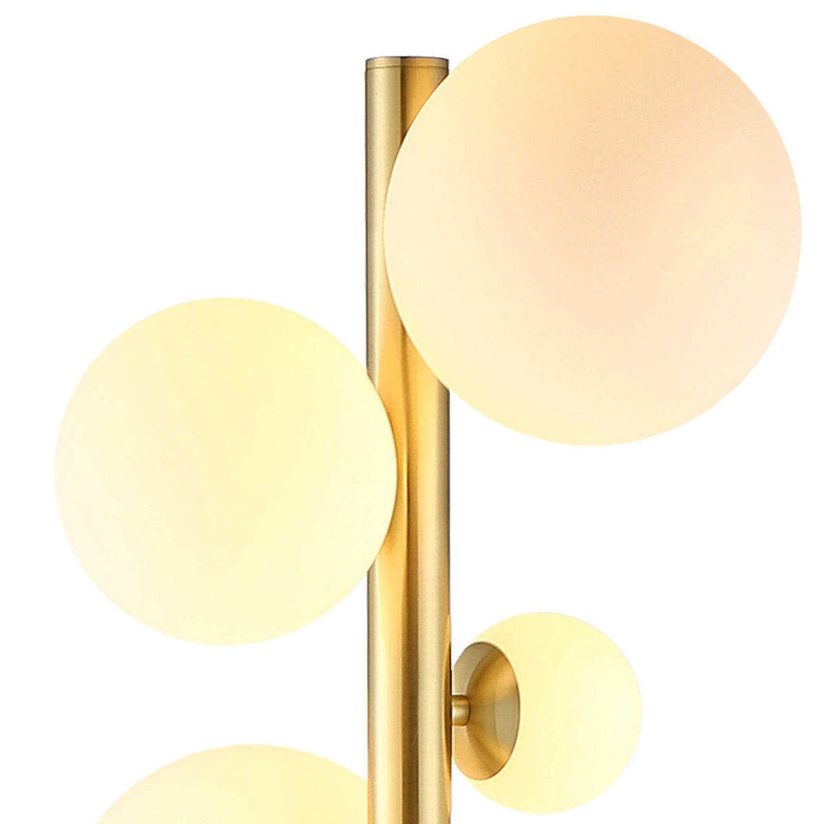 Shute 11lt Floor Lamp in Satin Gold & Opal Glass
