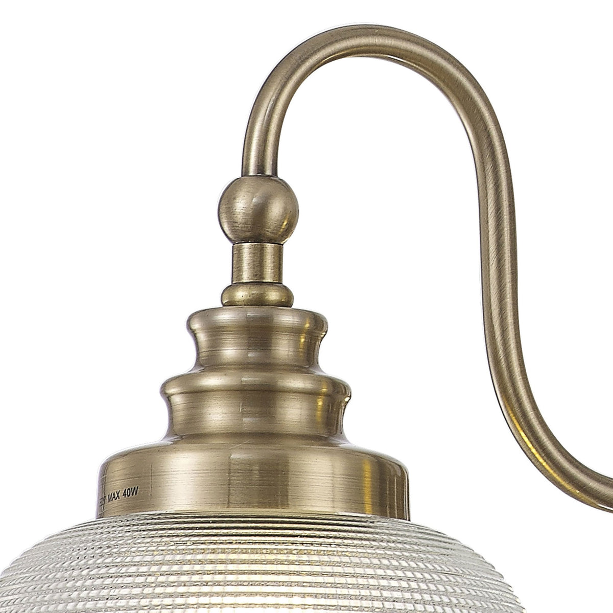 Stowford 3lt Pendant or Semi Flush Light in Antique Brass & Clear Prismatic Glass