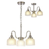 Stowford 3lt Pendant or Semi Flush Light in Satin Nickel & Frosted Prismatic Glass