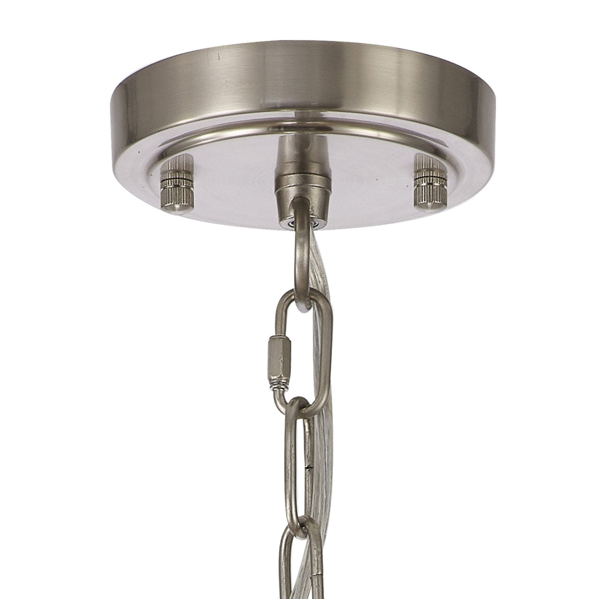 Stowford 3lt Pendant or Semi Flush Light in Satin Nickel & Frosted Prismatic Glass