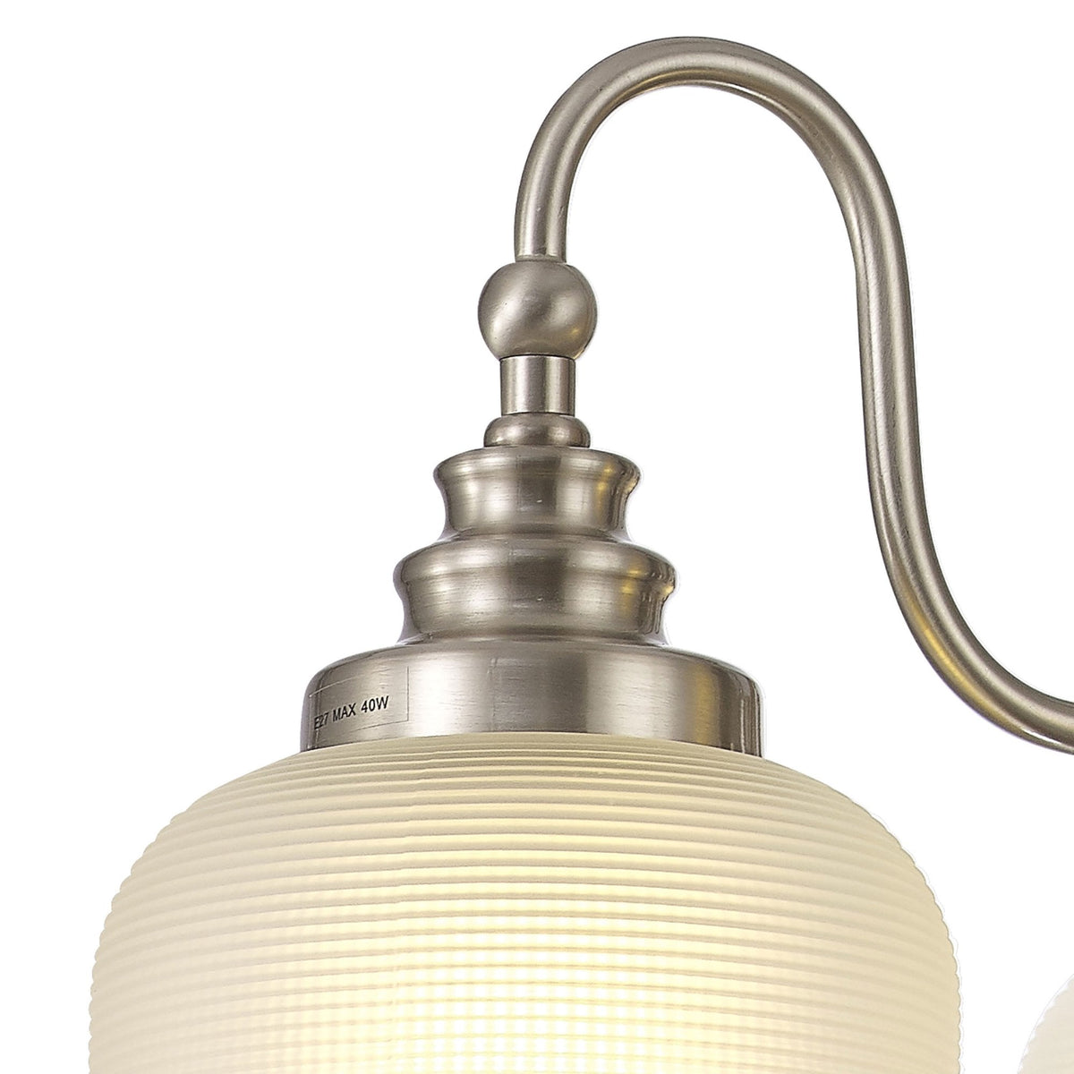 Stowford 3lt Pendant or Semi Flush Light in Satin Nickel & Frosted Prismatic Glass