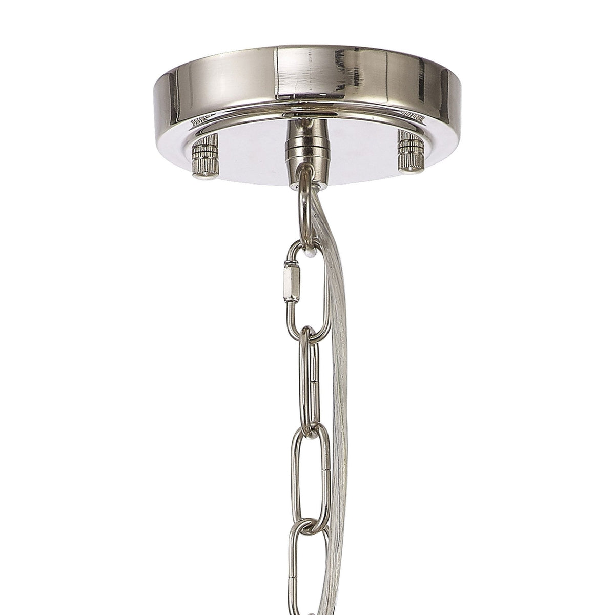 Stowford 5lt Pendant or Semi Flush Light in Polished Nickel & Clear Prismatic Glass