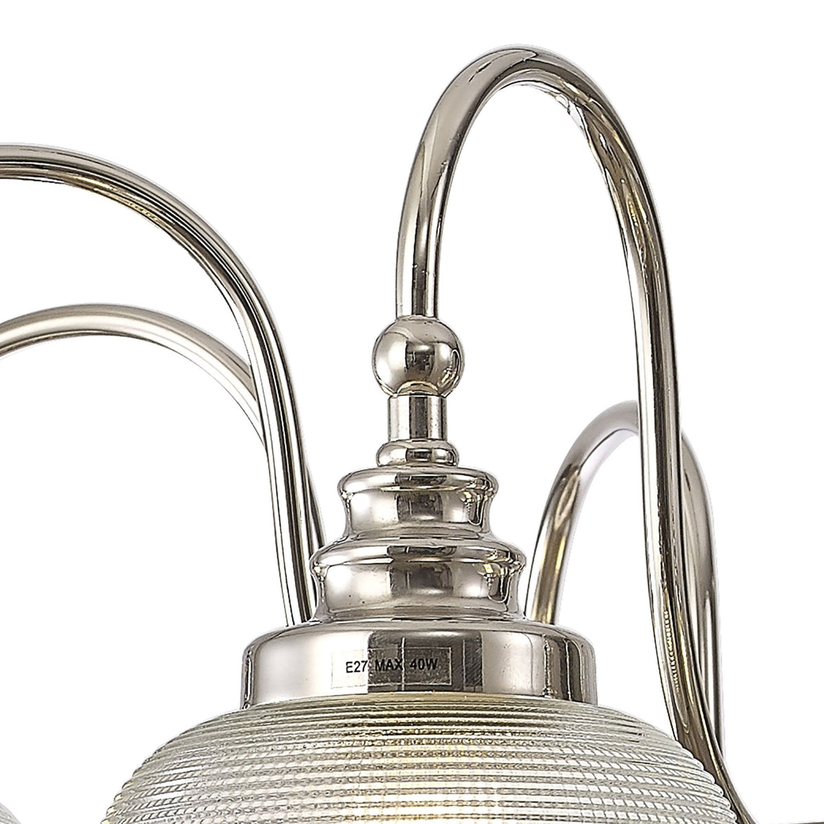 Stowford 8lt Pendant or Semi Flush Light in Polished Nickel & Clear Prismatic Glass
