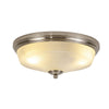Stowford Medium Flush Ceiling Light in Satin Nickel & Frosted Prismatic Glass