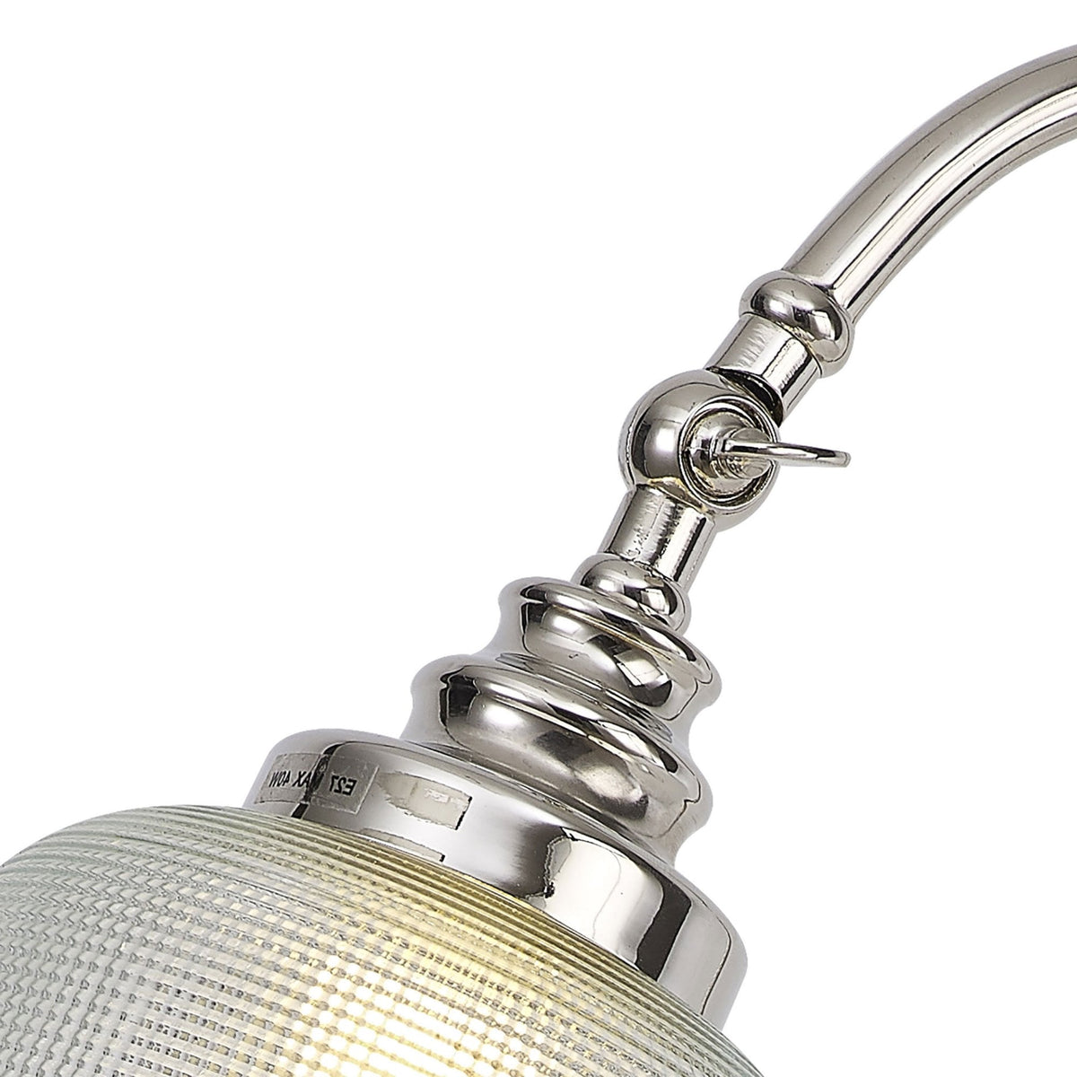 Stowford Table Lamp in Polished Nickel & Clear Prismatic Glass