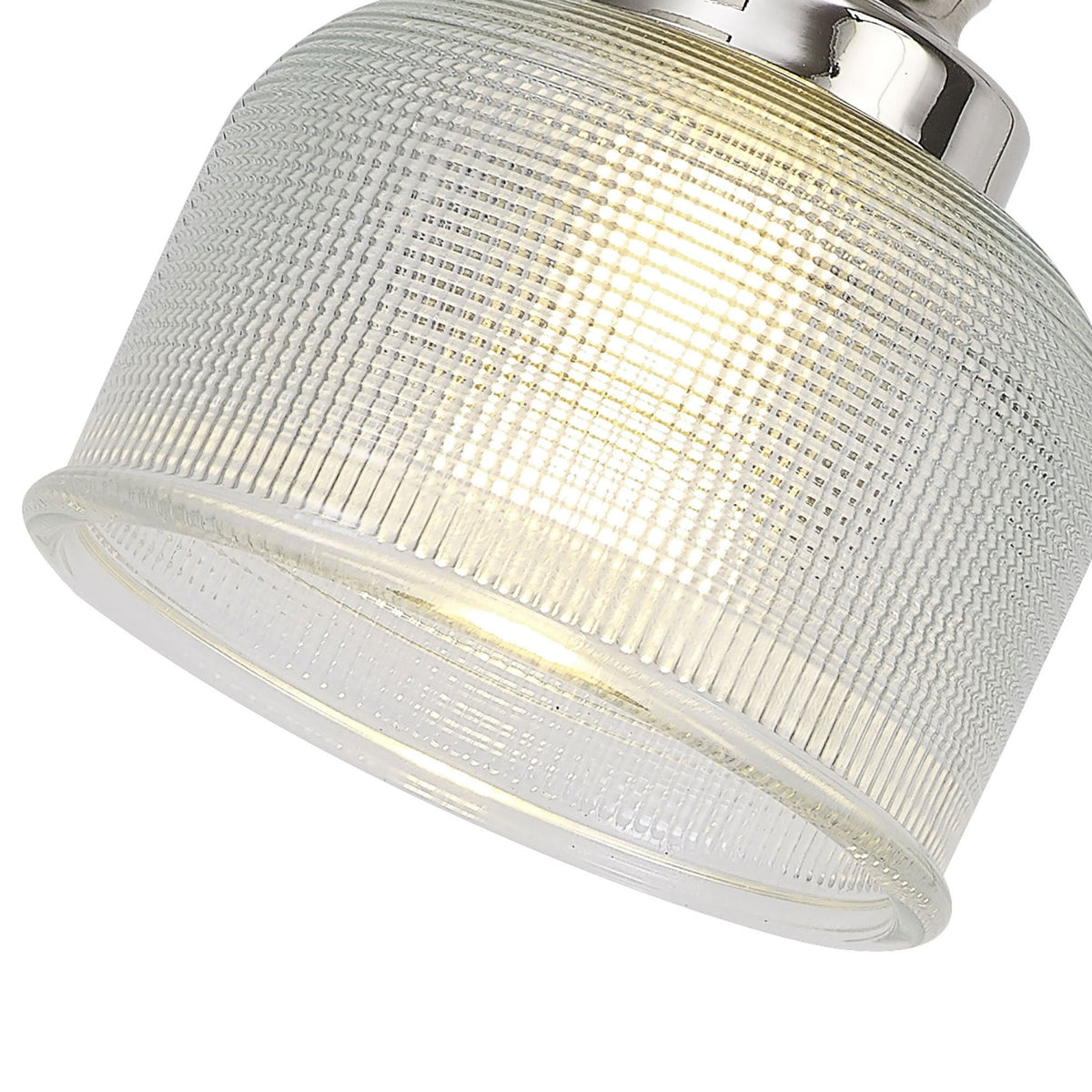 Stowford Table Lamp in Polished Nickel & Clear Prismatic Glass