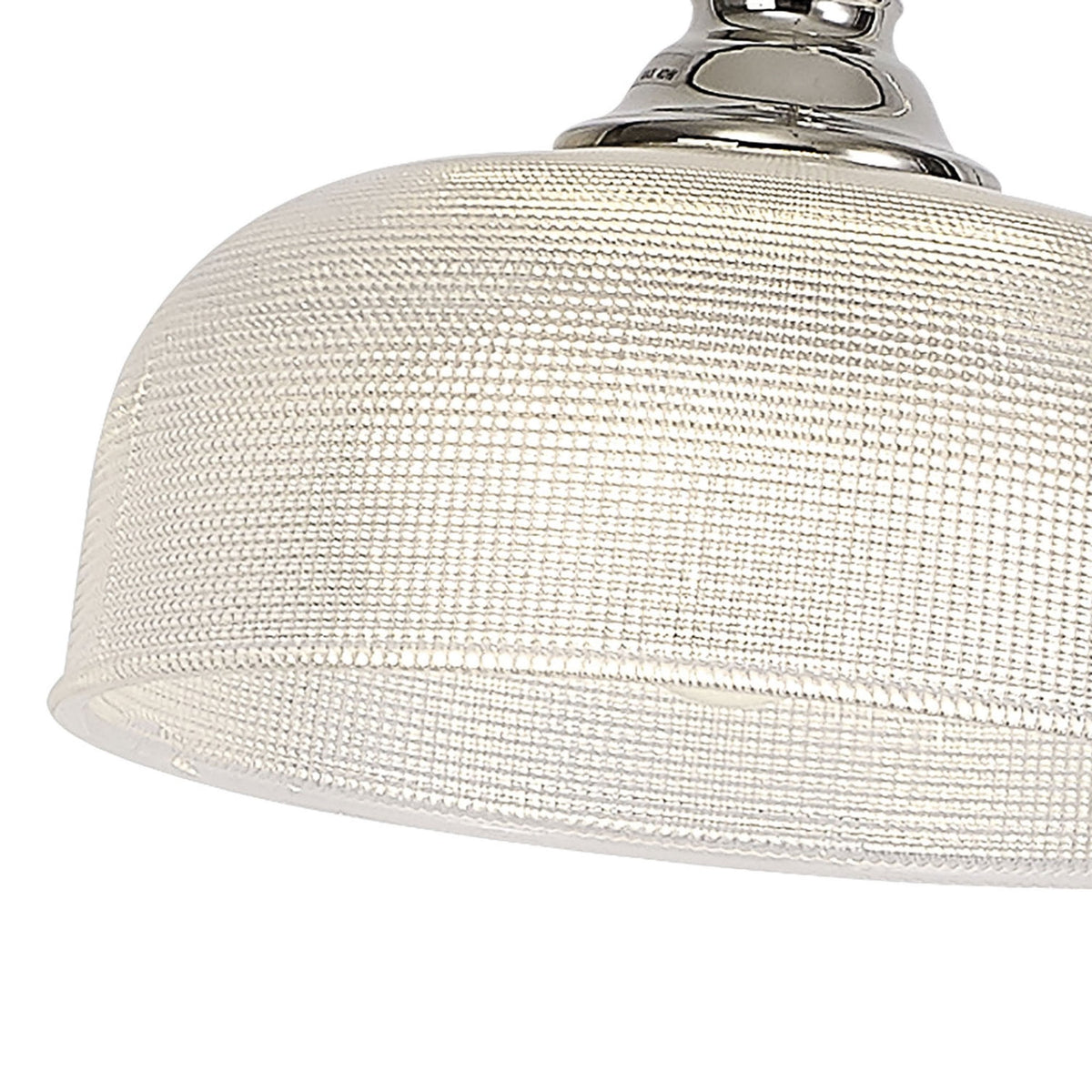 Stowford Floor Lamp in Polished Nickel & Clear Prismatic Glass