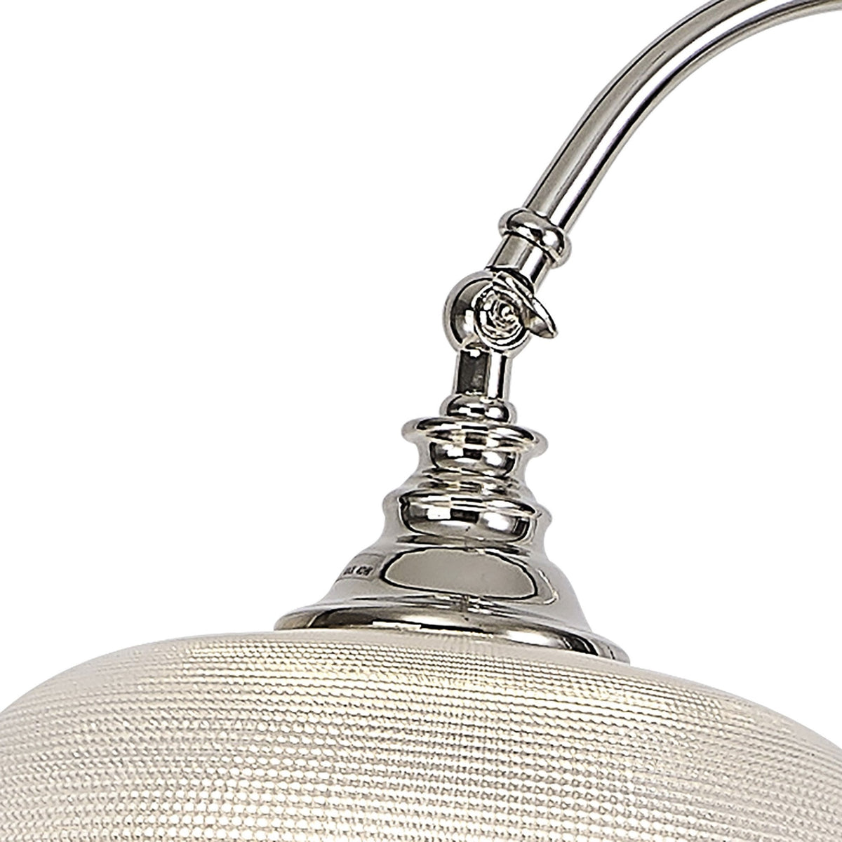 Stowford Floor Lamp in Polished Nickel & Clear Prismatic Glass