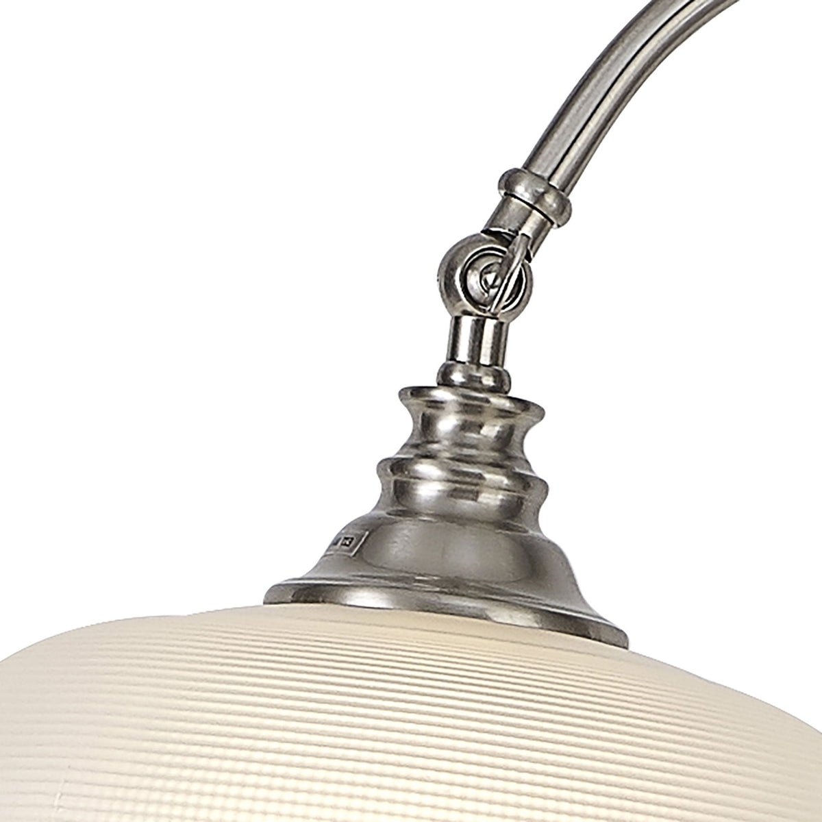 Stowford Floor Lamp in Satin Nickel & Frosted Prismatic Glass