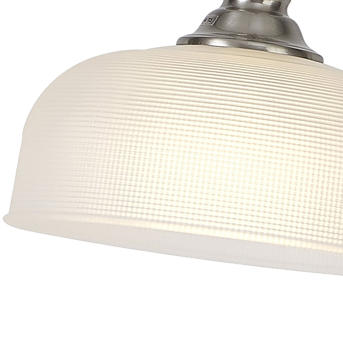 Stowford Floor Lamp in Satin Nickel & Frosted Prismatic Glass