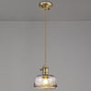 Worlington Switched Pendant in Antique Brass with Golden Brown Cable & Brown Bowl Glass