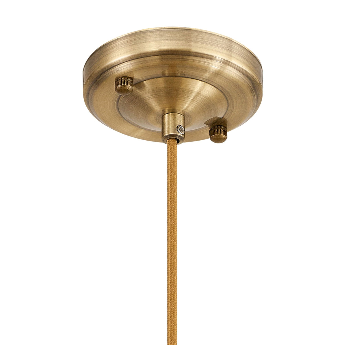 Worlington Switched Pendant in Antique Brass with Golden Brown Cable & Brown Bowl Glass