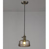 Worlington Switched Pendant in Antique Brass with Black Twisted Cable & Brown Bowl Glass