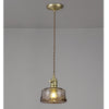 Worlington Switched Pendant in Brass with Gold Twisted Cable & Brown Bowl Glass
