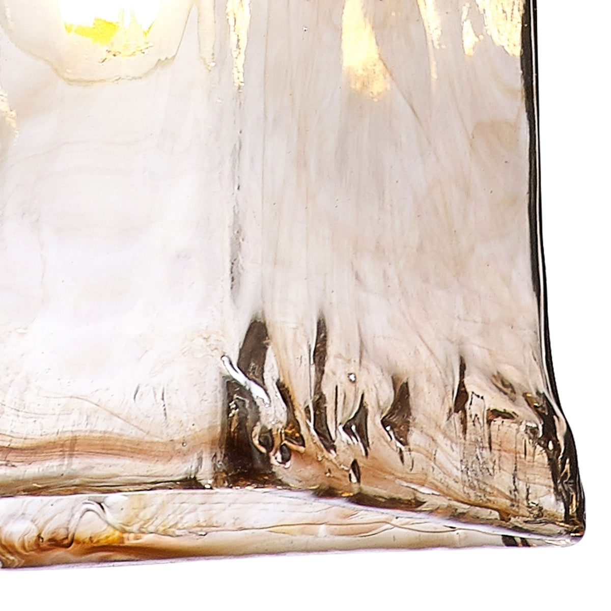 Worlington Switched Pendant in Antique Brass with Golden Brown Cable & Brown Square Glass