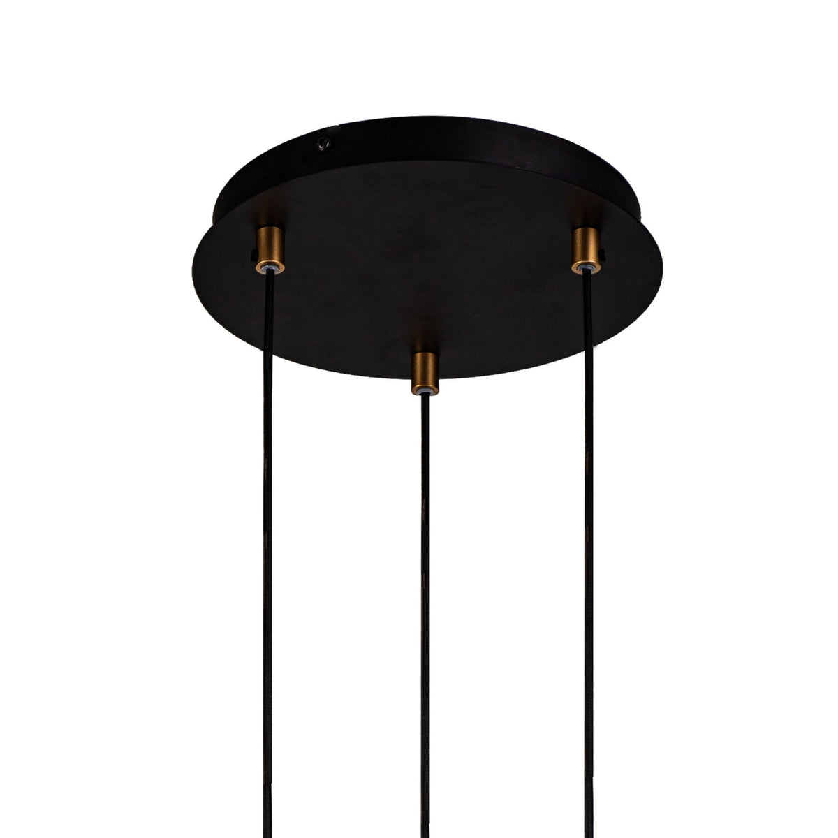 Abbey Three Drop Round Pendant in Black and Painted Gold