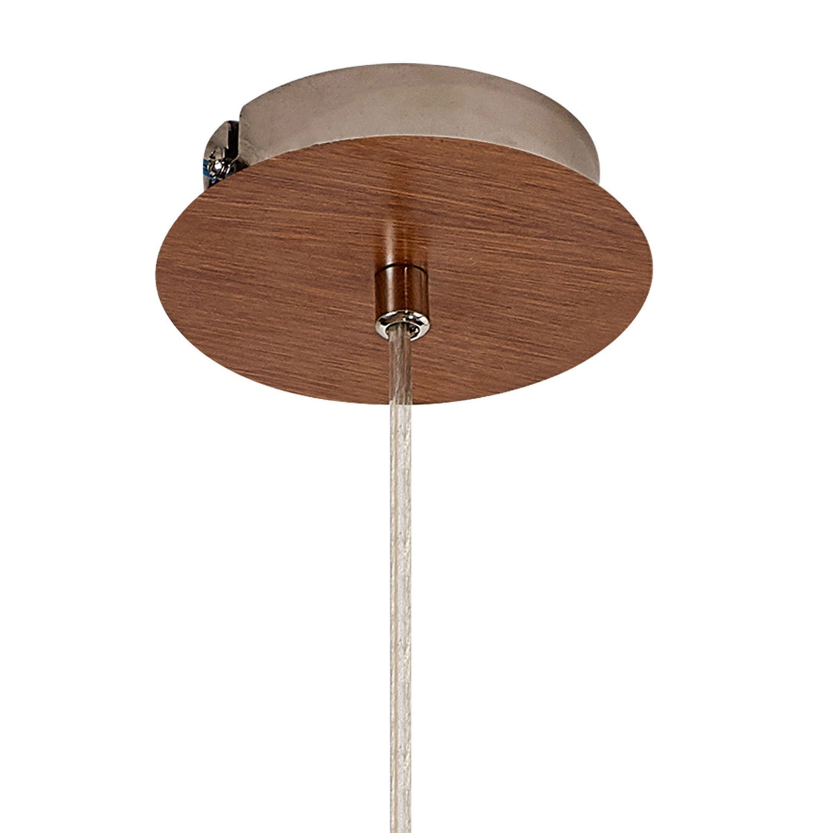 Huntshaw Single Light Pendant in Walnut & Polished Nickel