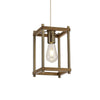 Huntshaw Single Light Pendant in Medium Oak & Antique Brass