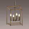 Huntshaw Four Light Pendant in Medium Oak & Antique Brass