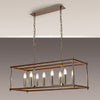 Huntshaw Eight Light Linear Pendant in Walnut & Polished Nickel