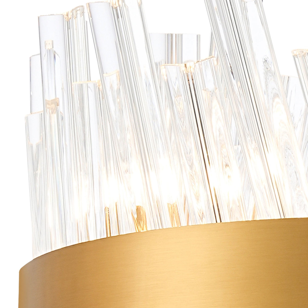 Kelly Ten Light Pendant in Brass & Clear Glass